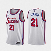 76ers 21 Joel Embiid White Nike Swingman Jersey,baseball caps,new era cap wholesale,wholesale hats